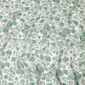 Off white silk wrinkle chiffon fabric with forest green and olive green print in floral design-D8561 Regal Fabrics