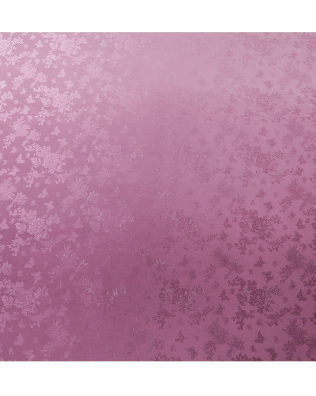 Light lavender to plum premium pure silk crepe fabric with same tone jacquard in ombre design-D13576