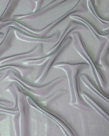 قماش شيفون من الحرير الخالص باللون الرمادي الحجري مع لوريكس معدني بنفس اللون بتصميم ذاتي -D13556