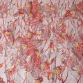 Multicolor mesh tulle fabric with flocking in fancy design-D14034