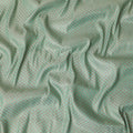 Sage green silk brocade fabric with copper gold metallic lurex in bouquet design-D11312