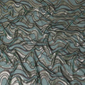Bottle green Premium pure French (Fransawi) silk chiffon fabric with brown viscose and gold metallic lurex in abstract design-D14266