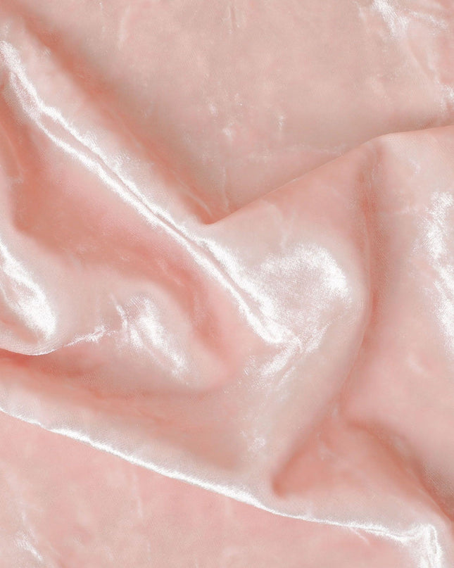 Blush pink plain synthetic stretchable velvet - D9950