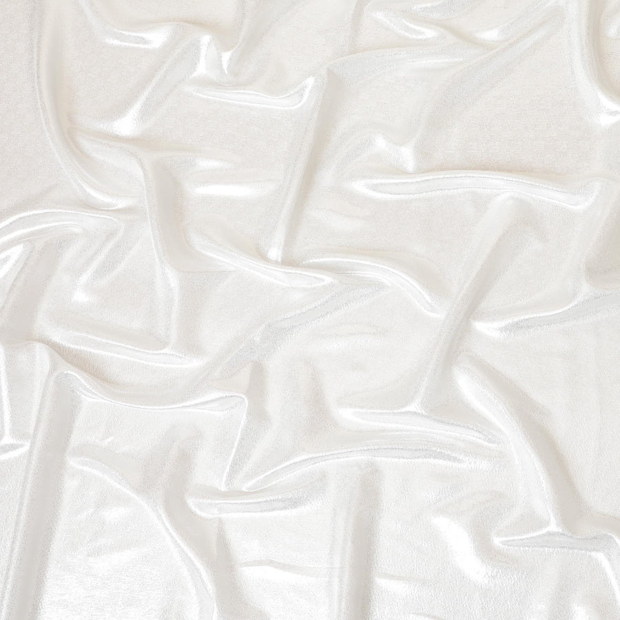 قماش شيفون من الحرير الخالص باللون الفضي مع لوريكس معدني بنفس اللون بتصميم ذاتي -D8873