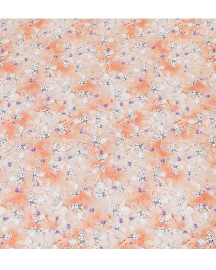 قماش ساتان قطني مطبوع متعدد الألوان بتصميم زهور-D15279