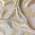 Multicolor premium pure French (Fransawi) silk chiffon fabric with gold metallic lurex in paisley design-D12720