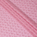 Baby pink Premium pure 100% Swiss cotton voile (Sudanese Thobe) fabric with same tone and hot pink embroidery having stone work in fancy design-D13795