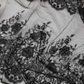 Black lace fabric with same tone embroidery in fancy design-D6036