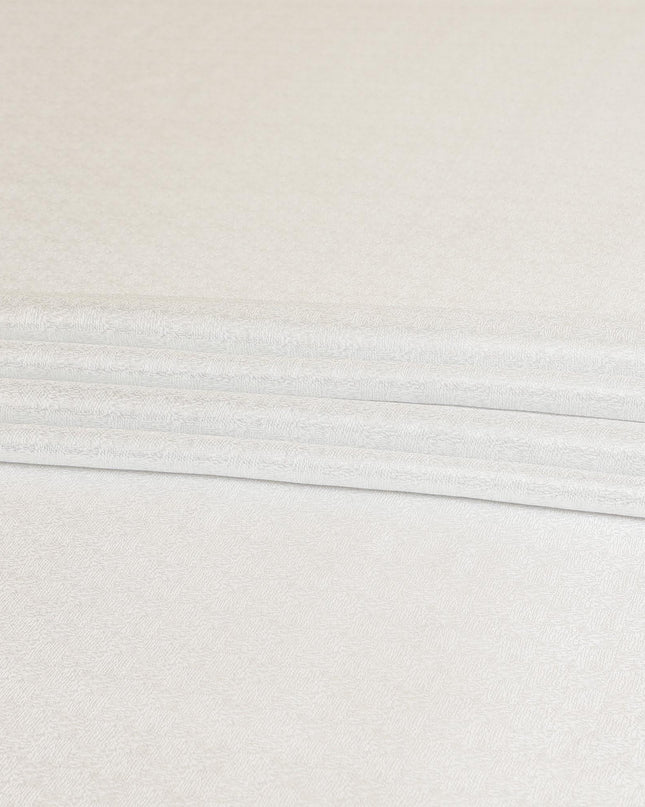 قماش شيفون من الحرير الخالص باللون الفضي مع لوريكس معدني بنفس اللون بتصميم ذاتي -D8873