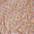 Multicolor Premium cotton voile fabric with golden foil print in floral design-D13159