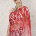 Multicolor Premium pure French chantilly lace saree having stone work in floral design-D14520