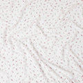 White synthetic georgette fabric with burgundy and pale brown print in fancy design-D13766 Regal Fabrics