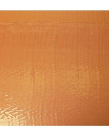 Pumpkin orange pure silk chiffon with golden metallic lurex in stripe design-D9219