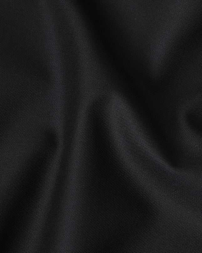 Black plain Premium super 130's Australian superfine merino wool suiting fabric-D11432