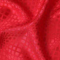 Crimson red premium pure silk crepe fabric with same tone jacquard in fancy design-D11951