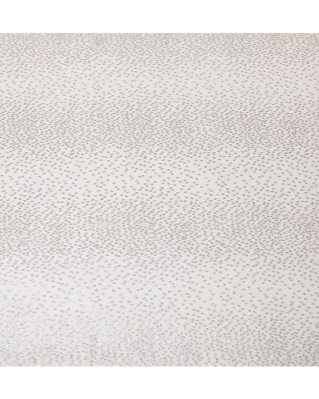 قماش شيفون من الحرير الخالص باللون البيج الفاتح مع لوركس معدني متعدد الألوان بتصميم فاخر -D13146