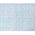 Baby blue cotton voile fabric with white print in floral design-D14831