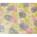 Multicolor Premium pure French (Fransawi) silk chiffon fabric with gold metallic lurex in floral design-D14122