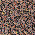 Black cotton voile fabric with multicolor print in fancy design-D15417
