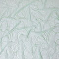 Light mint green nylon tulle fabric with same tone embroidery, sequins and bead work in fancy design-D13970