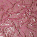 قماش شيفون من الحرير الخالص الفاخر باللون الوردي الكرزي مع لوريكس معدني ذهبي بتصميم تجريدي -D13843