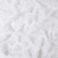 Off white nylon tulle fabric with same tone embroidery in fancy design-D11690