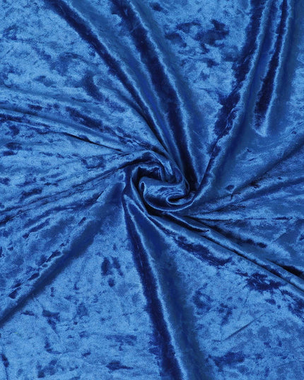 Sapphire blue plain synthetic stretchable velvet - D9952