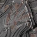 Black French silk chiffon fabric with multicolor metallic lurex in abstract design-D6487 Regal Fabrics