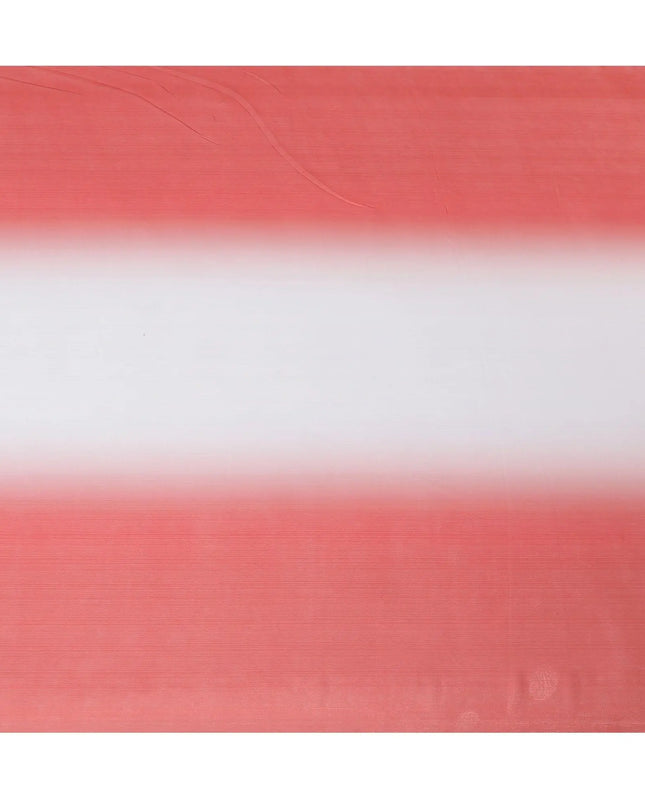 Red, white synthetic chiffon fabric with same tone metallic lurex in ombre design-D14454 Regal Fabrics