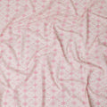 Off white cotton voile fabric with baby pink print in floral design-D15062