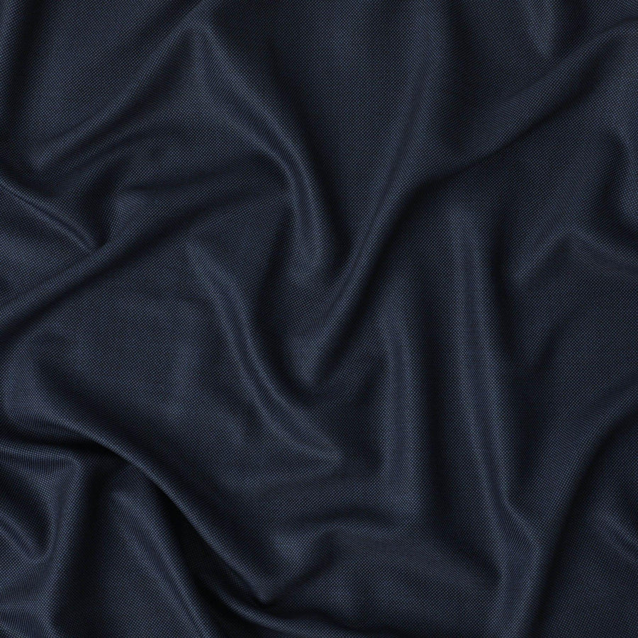 Navy blue English super 120's fine merino wool suiting fabric in self design Regal Fabrics