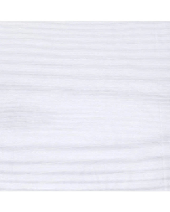White blended cotton shirting fabric with powder blue and blue print in stripe design-D6342 Regal Fabrics