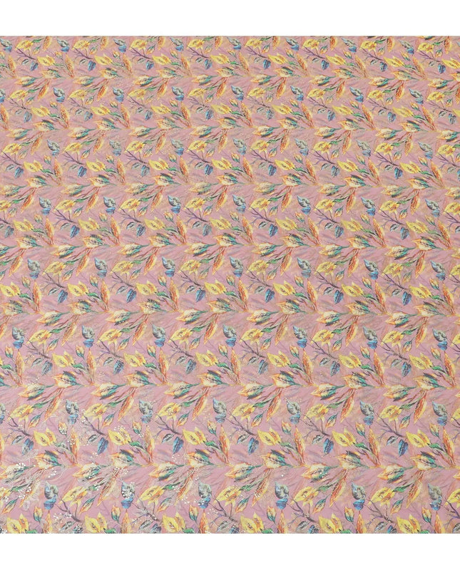 Multicolor Premium cotton voile fabric with golden foil print in floral design-D13159 Regal Fabrics