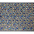 Black synthetic chiffon fabric with multicolor embroidery in floral design-D12486 Regal Fabrics