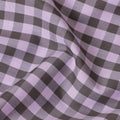 قماش القمصان القطني الإيطالي الفاخر بنسبة 100% باللون الوردي الفاتح مع طباعة باللون البني الفاتح والبني في تصميم المربعات-D10822
