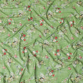 Spring green synthetic crepe fabric with multicolor print having stone work in floral design-D15292
