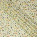 قماش قطني أصفر اللون مع طباعة متعددة الألوان بتصميم فاخر-D15457