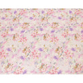 Beige silk chiffon fabric with multicolor print in floral design having organza finish-D6634