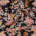Black cotton voile fabric with multicolor print in fancy design-D15417