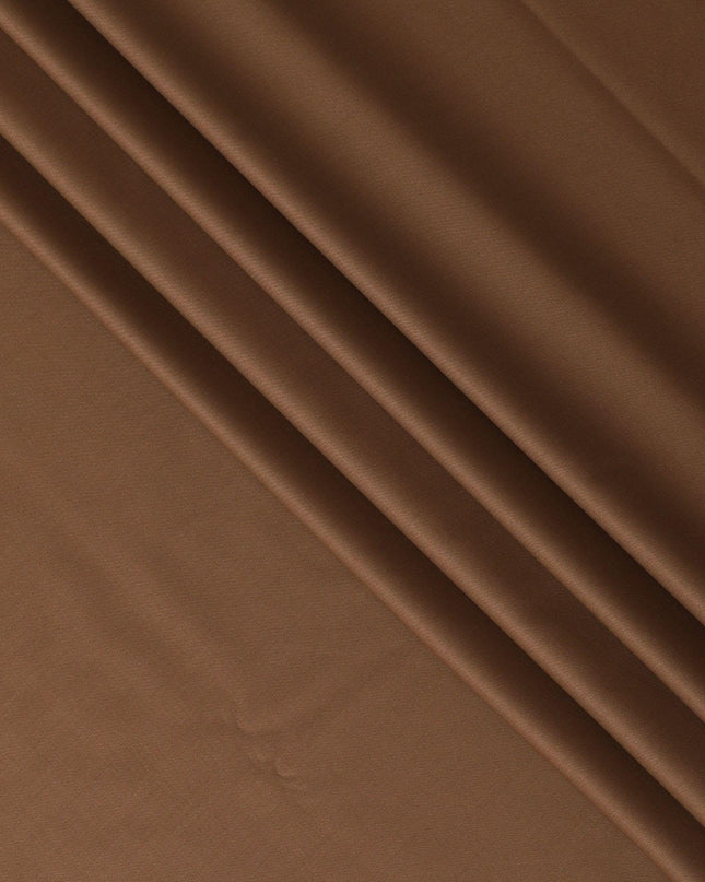 Caramel brown Plain Premium Super 140's wool and cashmere blended suiting fabric-D14696