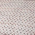 Chestnut brown chemical lace fabric with cut work and sequins in web design