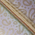 Multicolor premium pure French (Fransawi) silk chiffon fabric with gold metallic lurex in paisley design-D12721