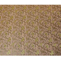 Olive Premium pure changent silk chiffon fabric with copper brown, sage green viscose and gold metallic lurex in floral design-D14642