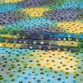 Multicolor premium pure silk chiffon makmal dirac with multicolor velvet jacquard in polka dot design-D9652 Regal Fabrics