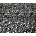 Black Premium Italian viscose fabric with cream print in abstract design-D12522