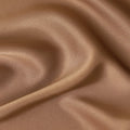 Caramel brown plain pure crepe satin fabric-D12072