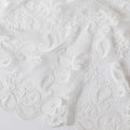 White nylon tulle fabric with same tone embroidery in paisley design-D11695