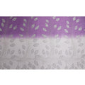 Off white to lavender georgette chiffon fabric with silver embroidery, beads, sequins having gold and lavender stone work in leaf design