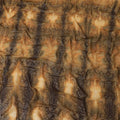 Tortilla brown to Coffee brown synthetic chiffon fabric with transparent sequins and embroidery in geometric design