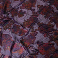 Purple premium pure silk chiffon fabric with multicolor metallic lurex in fancy design-D9079